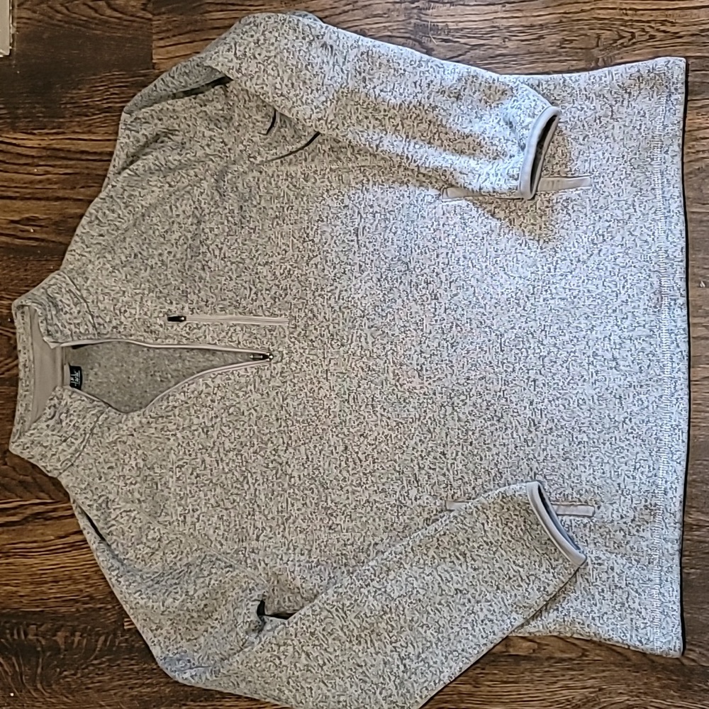 Men's George Heavyweight Zip Collar Pullover Fleece Sweatshirt Sz L 42-44